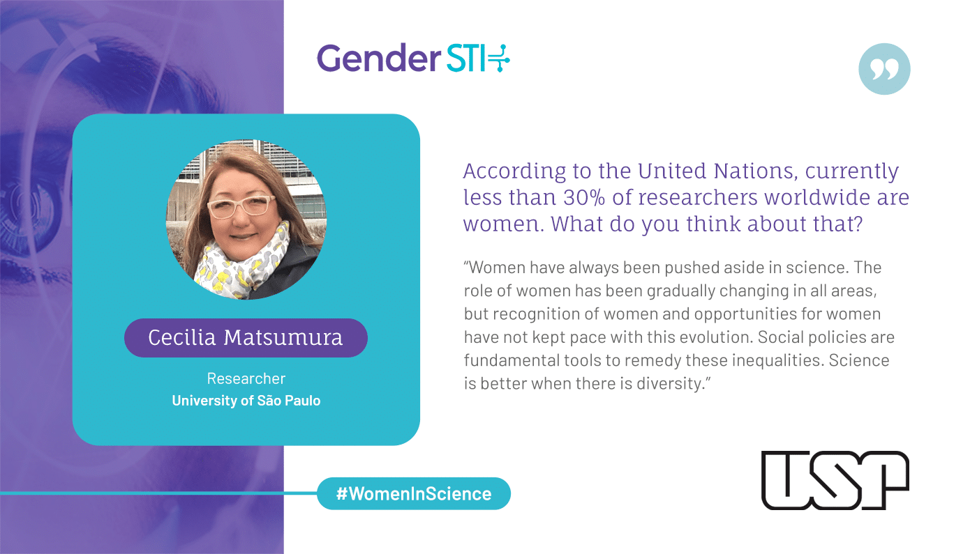 Cecilia Matsumura, a researcher at the University of São Paulo, says women in science need to be given recognition and opportunities.