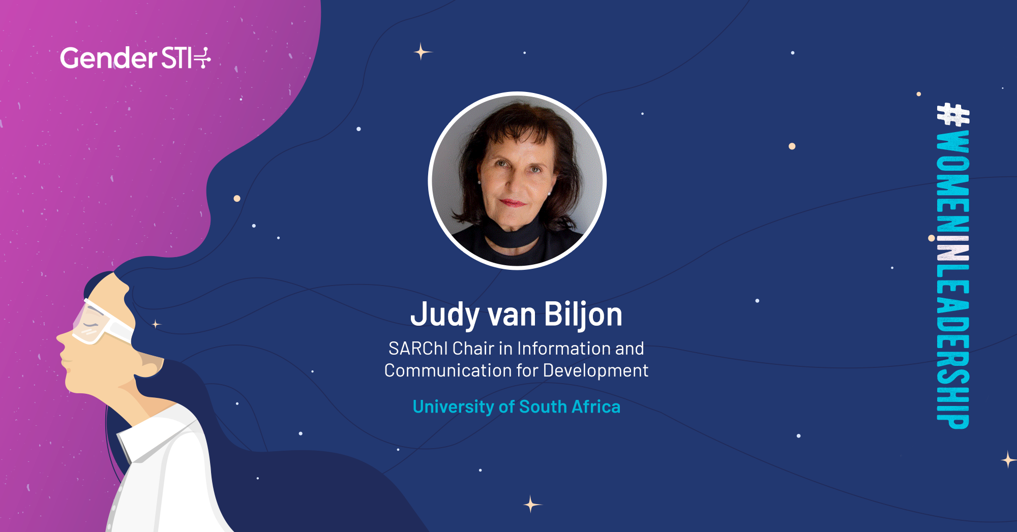 Judy van Biljon, the SARChI Chair in Information and Communication for Development (ICT4D), is one of Gender STI's #WomenInLeadership nominees.